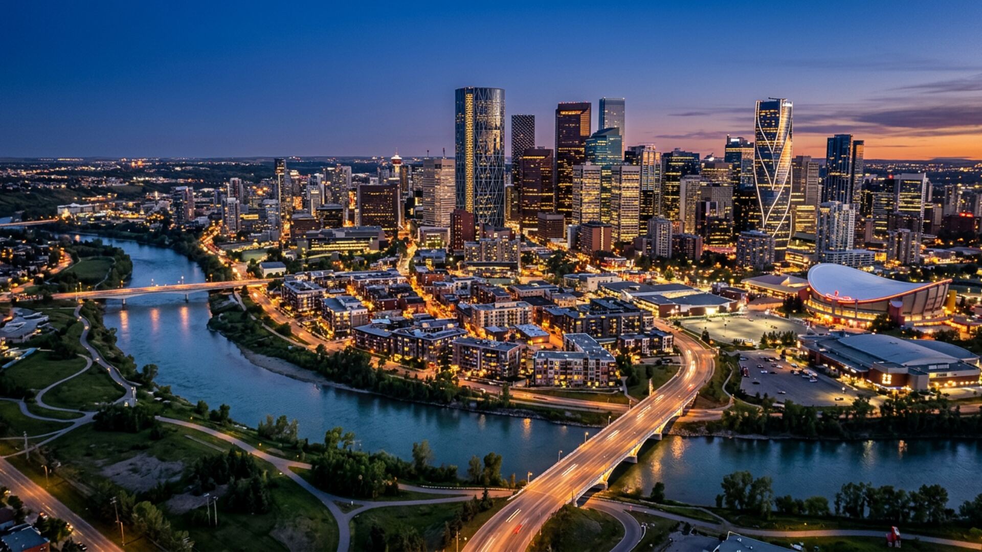 Calgary Southwest quadrant — cinematic aerial